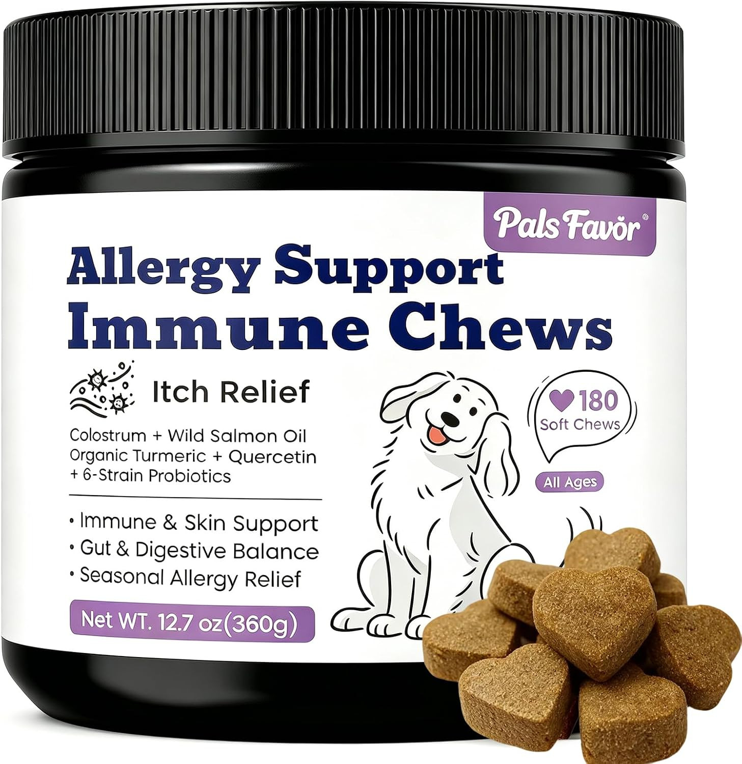 Dog Allergy Relief Chews, Anti-Itch Supplement, 180 Soft Chews | Amazon (US)