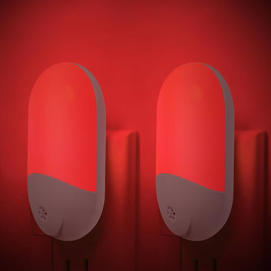670nm Red Light Night Light for Sleep Therapy[2 Pack] - Zero Blue Light, with Dusk to Dawn Sensor... | Amazon (US)