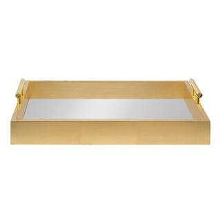 Kate and Laurel Lipton Gold Decorative Tray 213130 - The Home Depot | The Home Depot