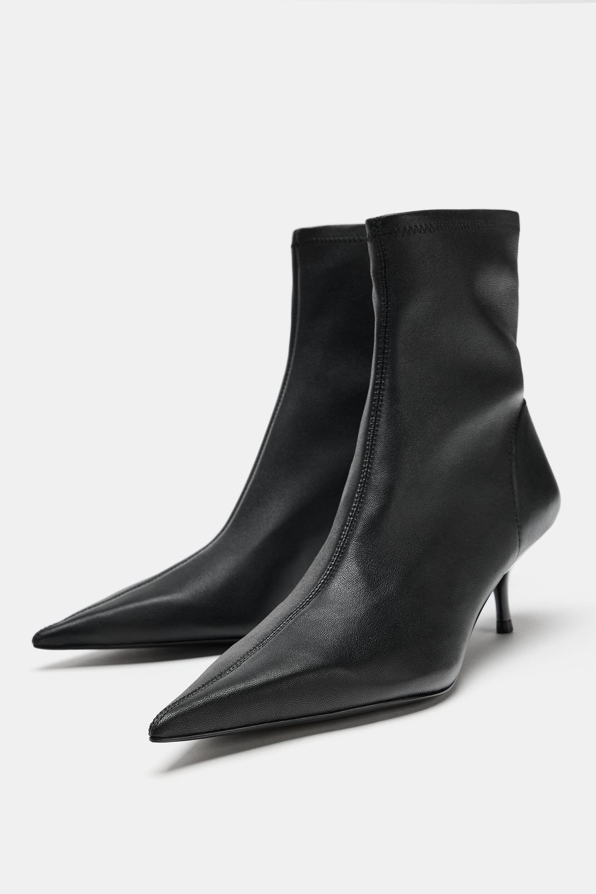 Zara - Limited Edition Heeled Ankle Boots - Black - 6½ - Woman | Zara US
