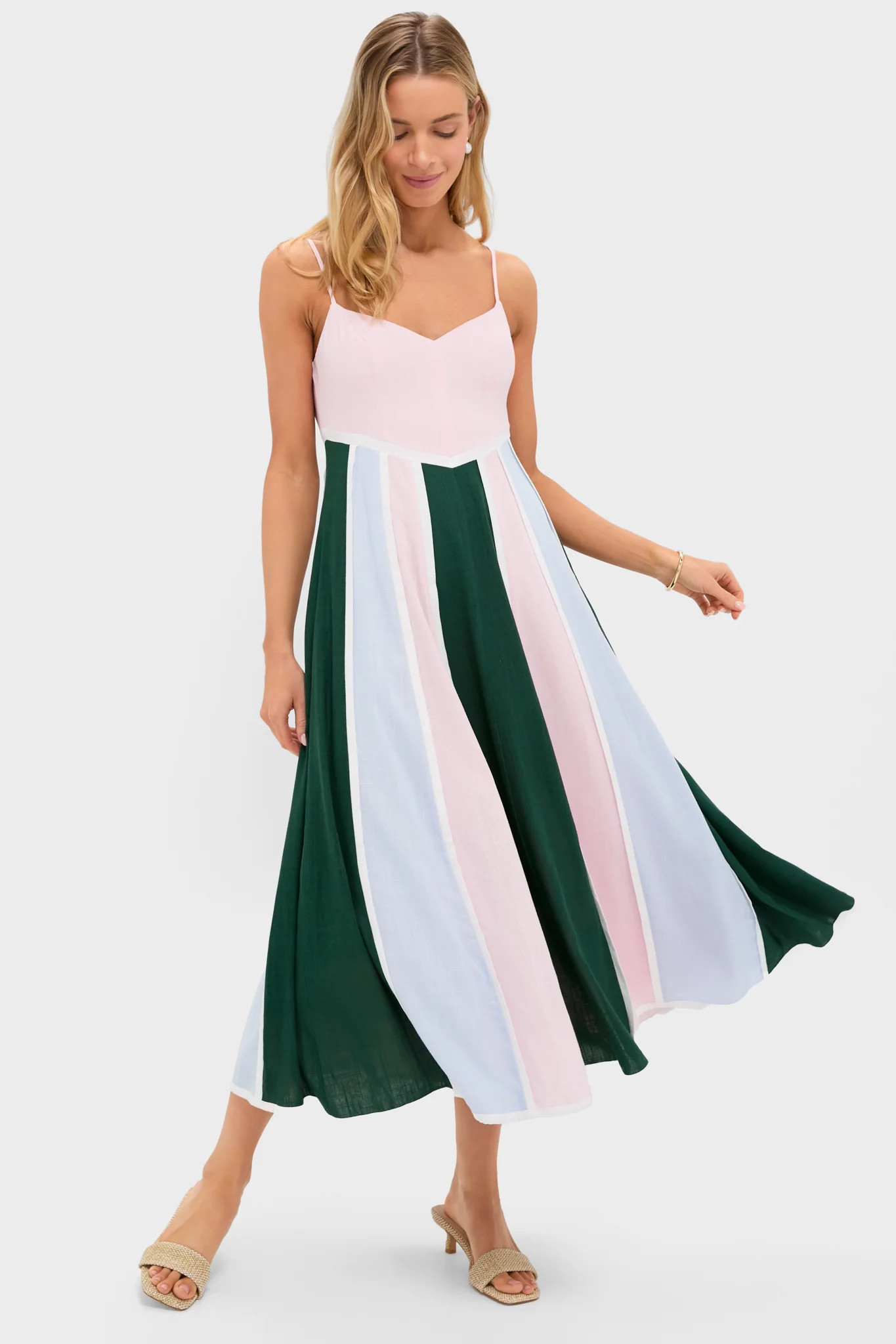 Pink, Green and Blue Striped Baxter Maxi Dress | Tuckernuck (US)
