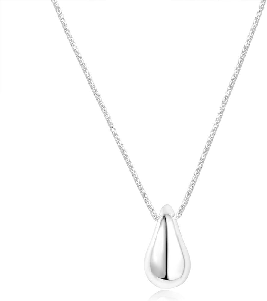 Dainty Gold Necklace for Women, 14K Gold Plated Pear Pendent Necklace Teardrop Pendent Necklace G... | Amazon (US)