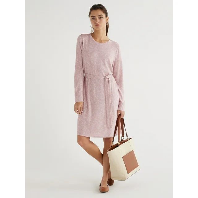 Time and Tru Women's Hacci Knit Midi Dress, Sizes XS-XXXL | Walmart (US)