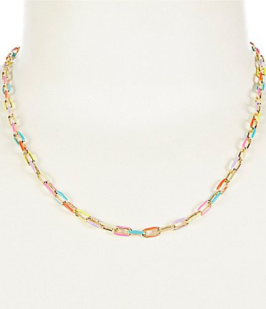 Anna Ava Waterproof Color Link Chain Necklace - Multi | Dillard's