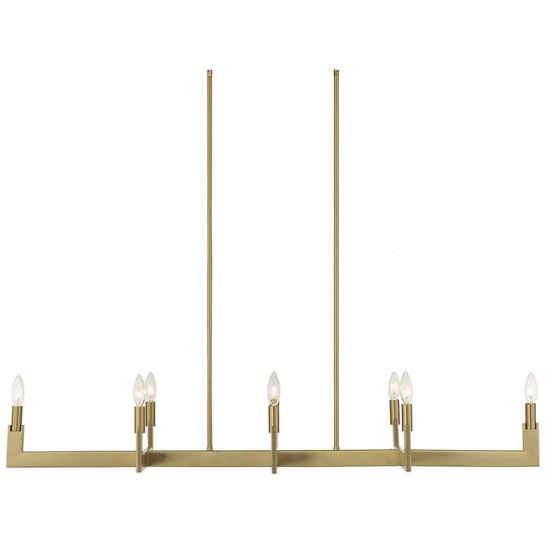 Uttermost Cordoba 51 1/2" Wide Brass 8-Light Linear Chandelier | Lamps Plus