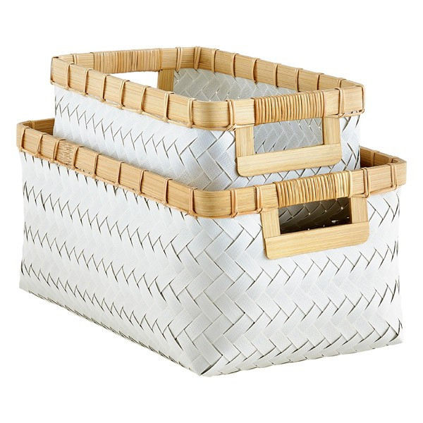Large Hampton Bin White | The Container Store
