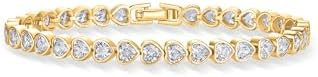 PAVOI 14K Gold Plated Tennis Bracelets for Women - Bezel Set Cubic Zirconia Bracelet - Simulated ... | Amazon (US)