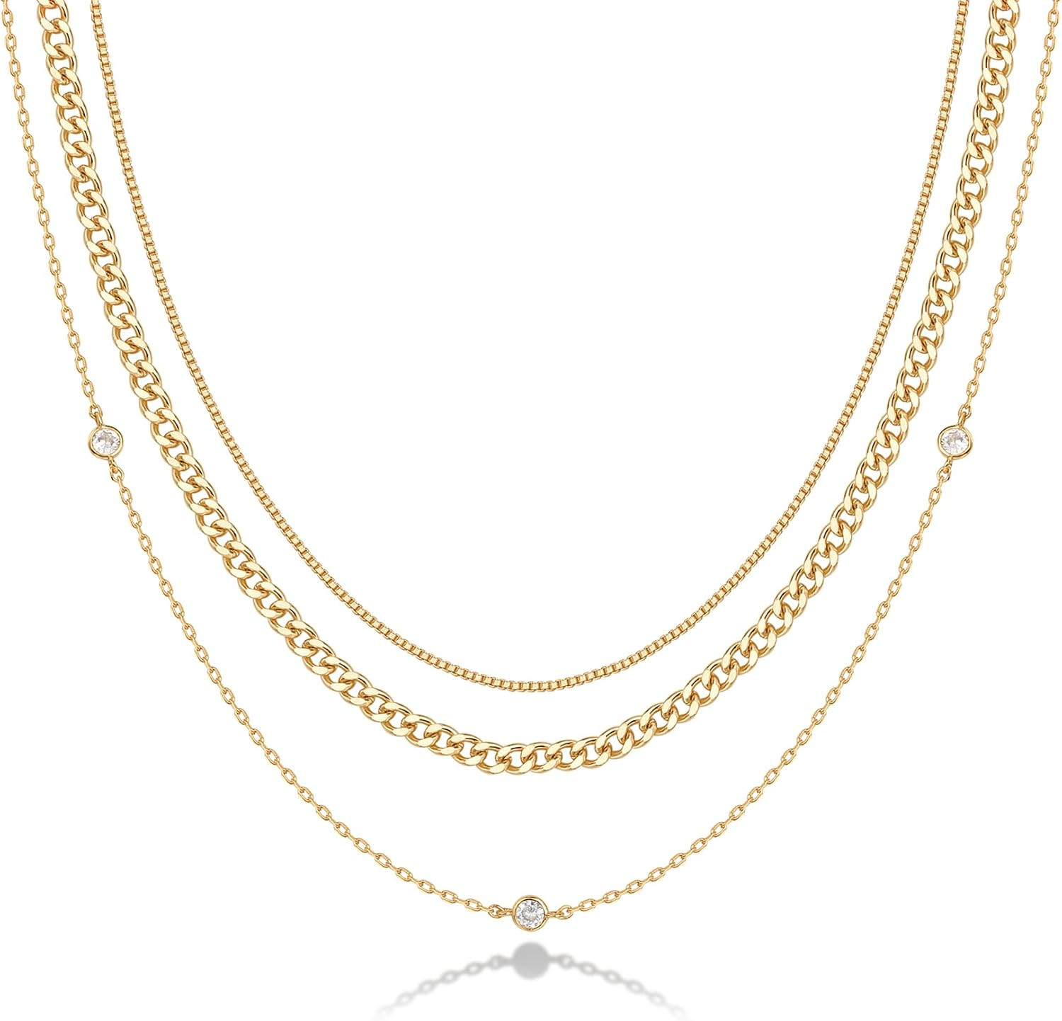 21C-N03 Layering Necklace (Diamond Station, Yellow Plated) | Amazon (US)