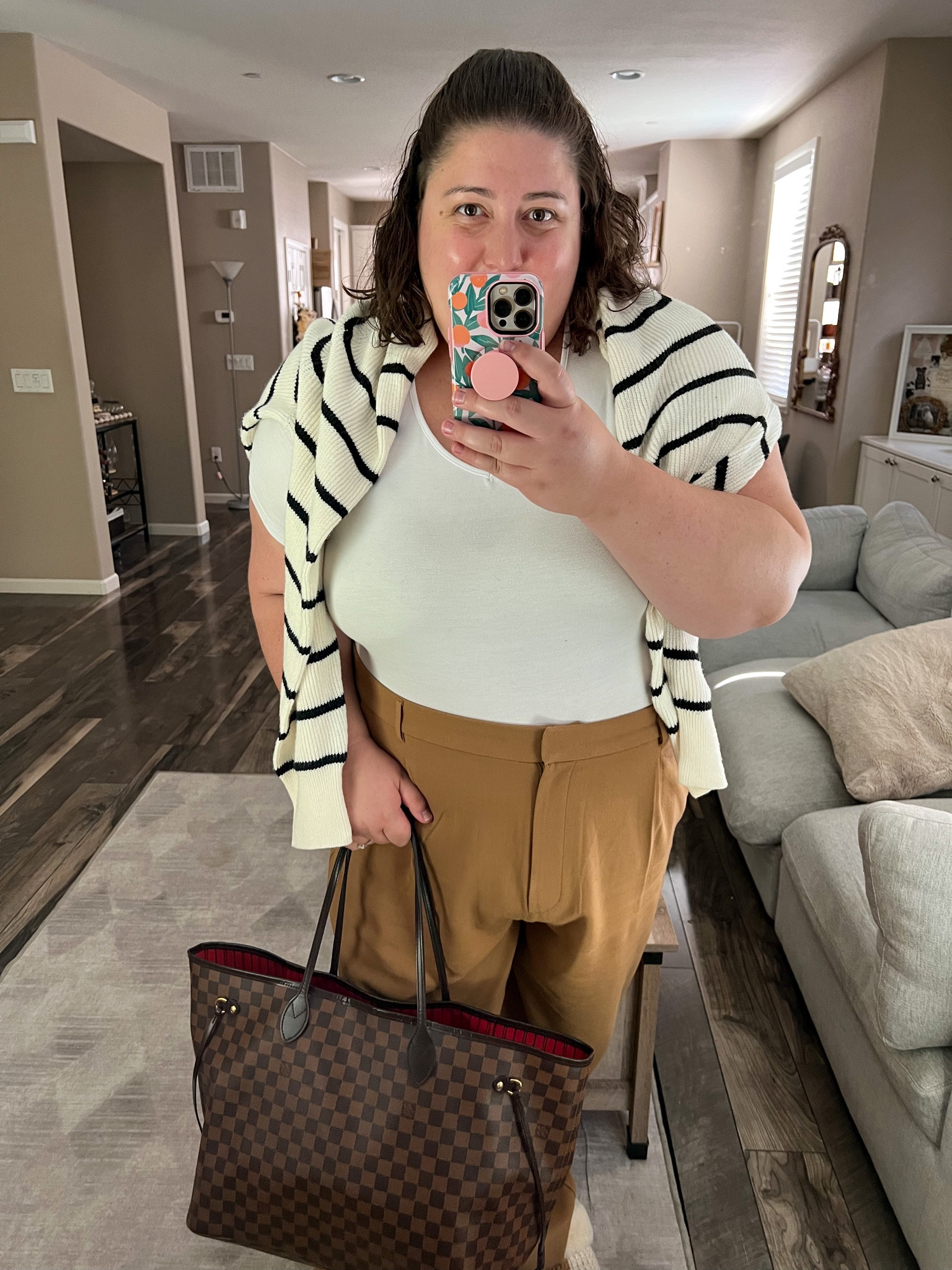 Today’s work outfit was perfection 
Sizing:
Pants: 3X
Bodysuit: 24
Sweater: 3X
Bag: GM

#LTKxPrime #LTKsalealert #LTKplussize