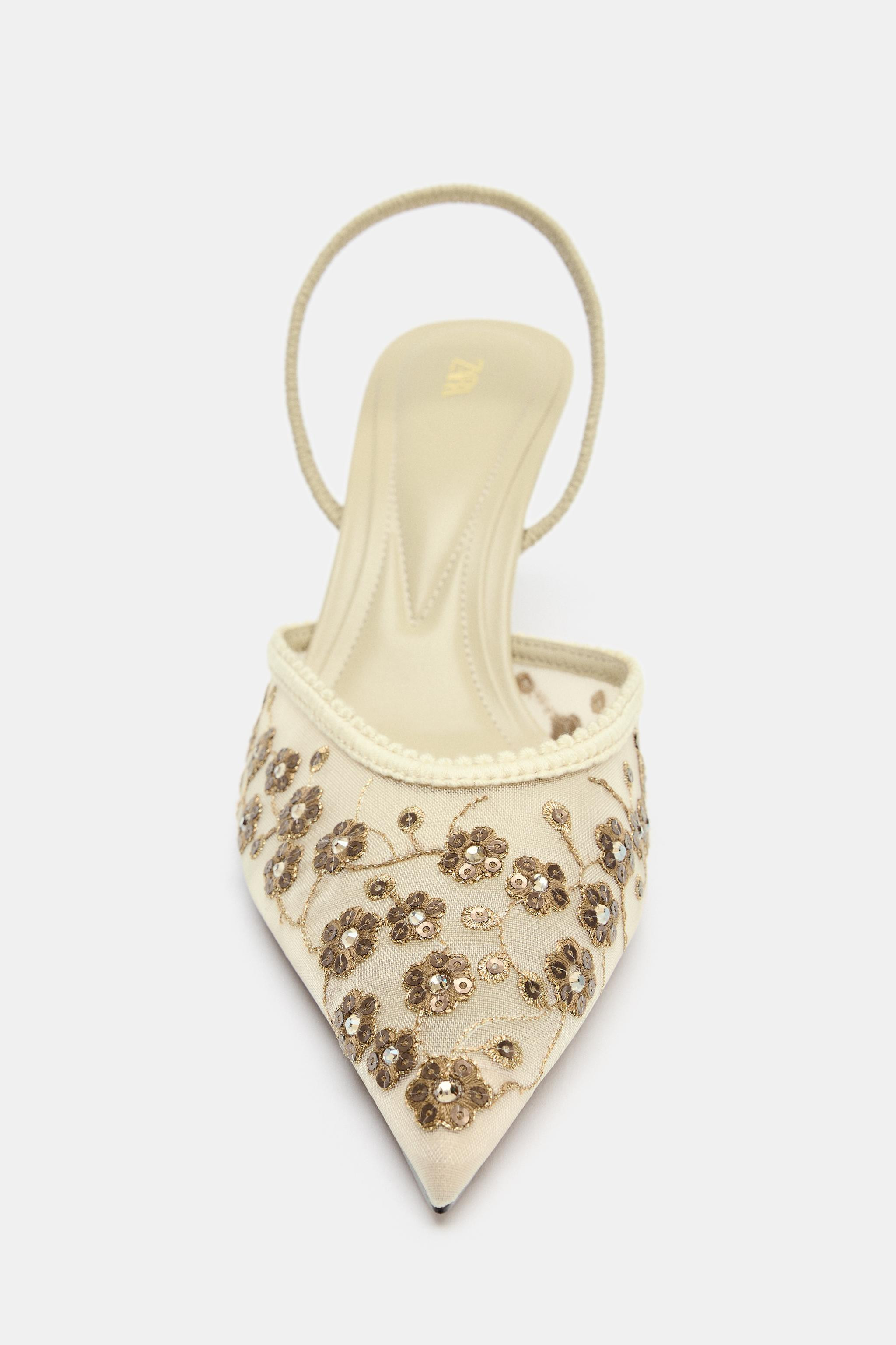 EMBROIDERED MESH HIGH-HEEL SHOES | Zara UK