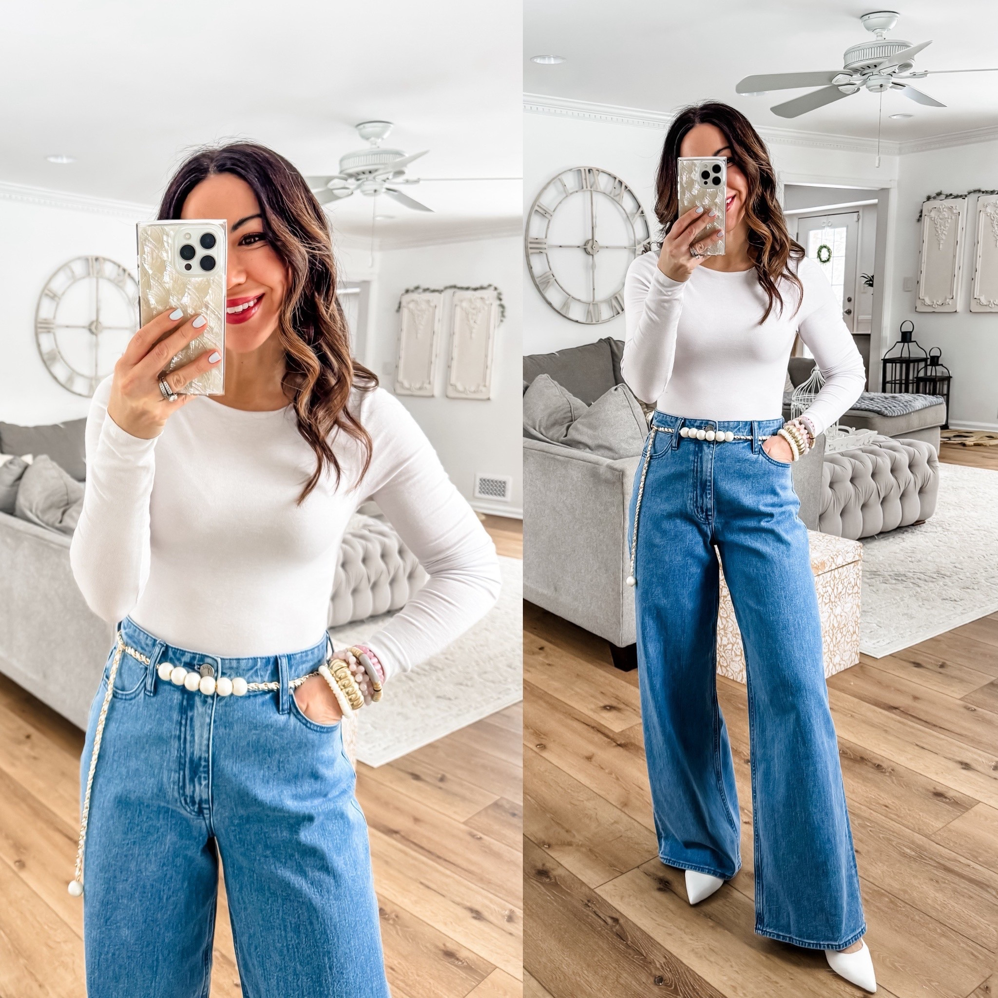 Amazon Jeans code: LOVE10SGIVL. Jewelry code HOUSEOFLEO20. 

Jeans 0 (classic blue). Tops small. 

Amazon fashion, wide leg jeans,

#LTKOver40 #LTKPetite #LTKSaleAlert