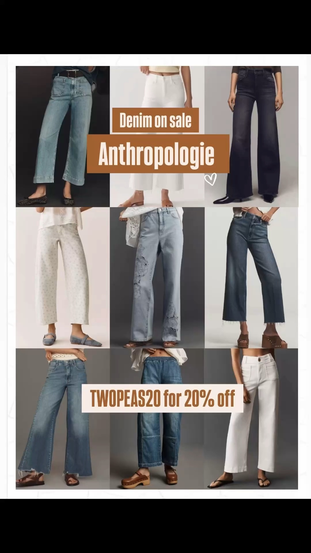 TWOPEAS20 for 20% off at Anthropologie through 3/9. Denim sale. Anthro jeans. 

#LTKSaleAlert #LTKOver40 #LTKSeasonal