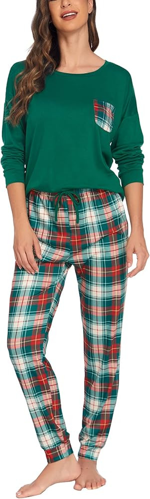 HOTOUCH Womens Pajamas Set Short Sleeve Cute Printed Tops and Pants 2 Piece PJ Sets Joggers Loung... | Amazon (US)