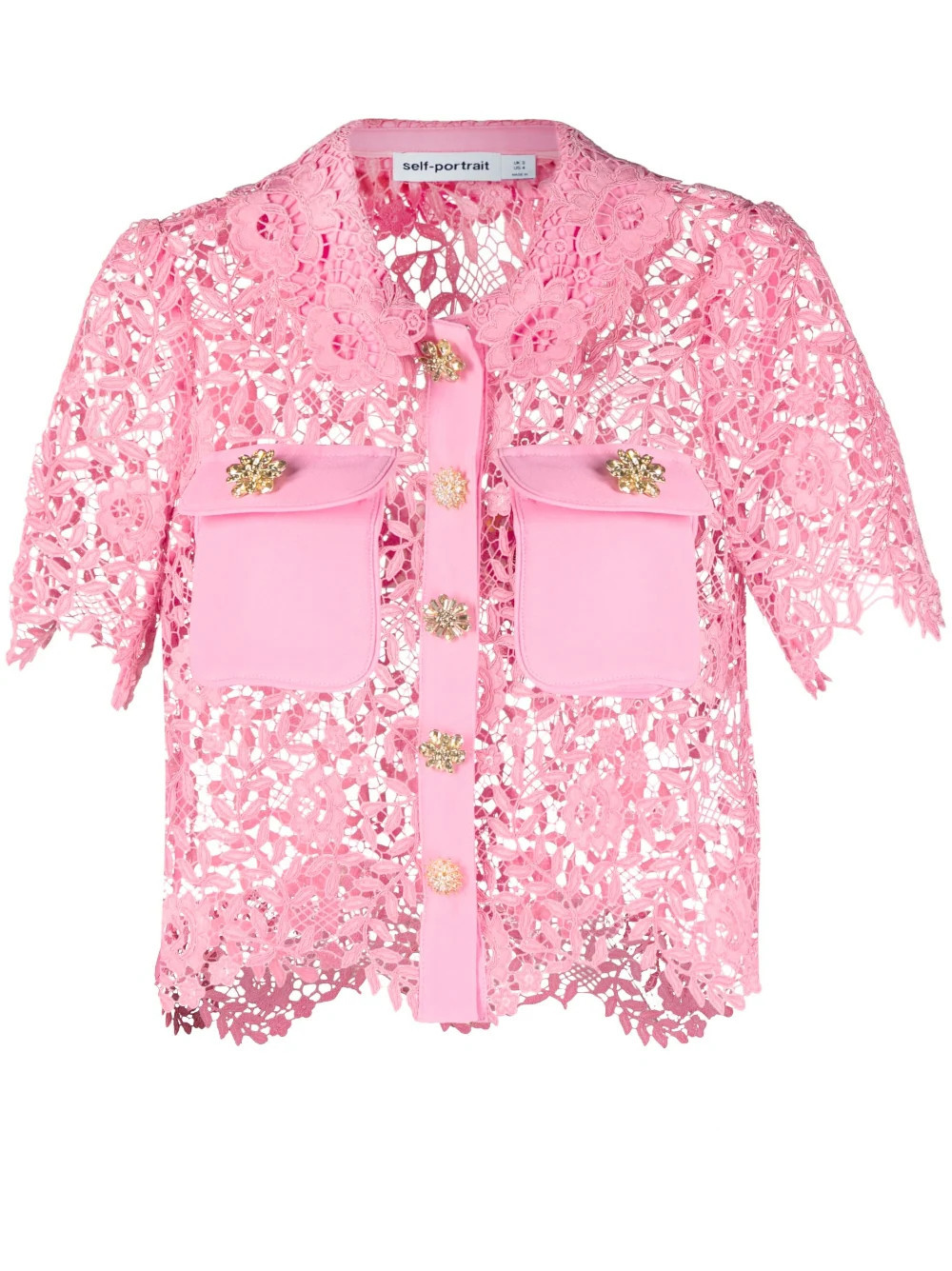 cropped lace shirt | Farfetch Global