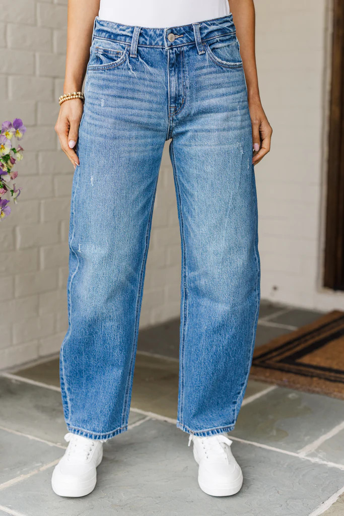 Love Like This Medium Wash Barrel Jeans | The Mint Julep Boutique
