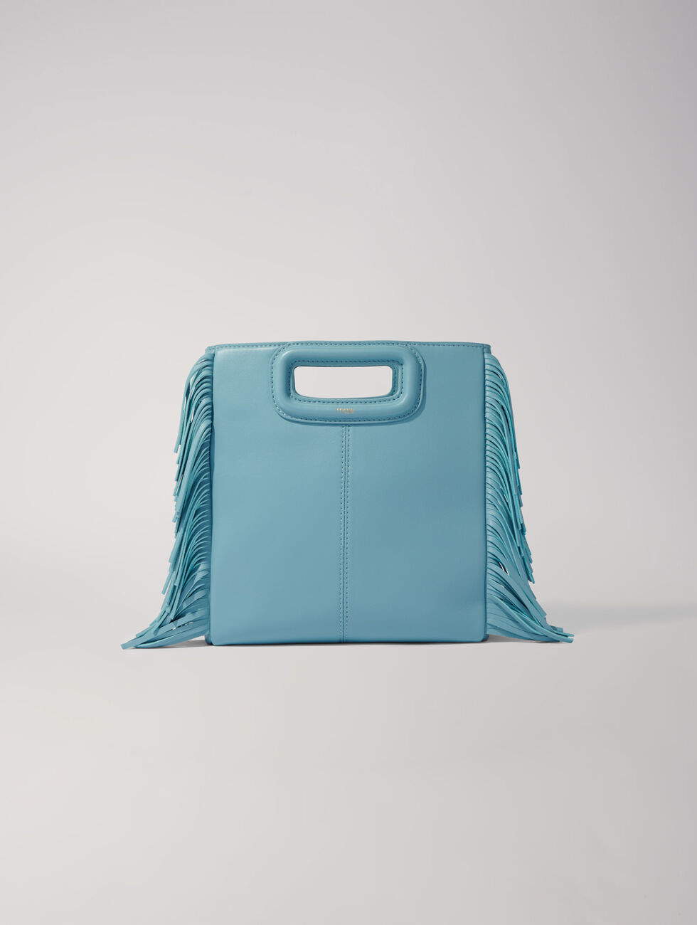 Sac M en cuir à franges noir / gris pour femme | Maje | Maje EU