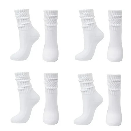 Women Long Tall Loose Stacked Thick Cotton Socks White-1 Pairs | Walmart (US)