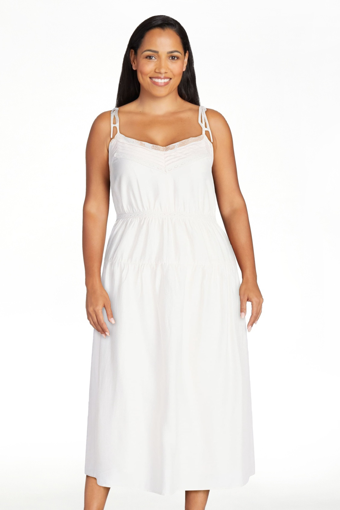 Scoop Women's Maxi Tier Tie Dress, Parsnip, Sizes XS-XXL | Walmart (US)