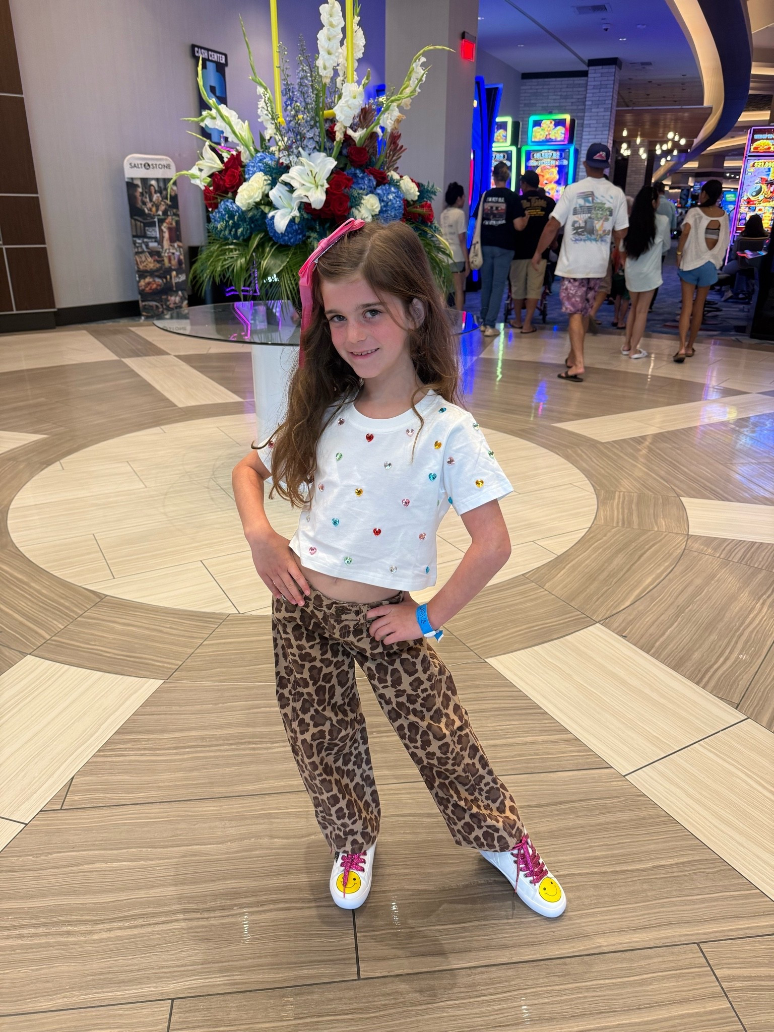 Cutest little girls outfit. Target girls leopard pants size XS - longer in length, she usually wears a small but these are adjustable in the waist too

#LTKootd #LTKKids #LTKmomlife