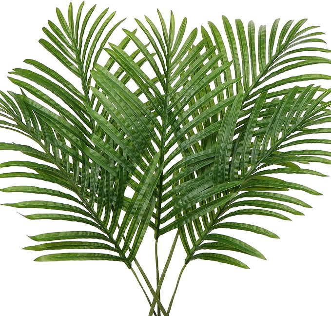 Large Artificial Palm Leaves Palm Fronds Tropical Leaves Areca Palm Branches Palm Leaves with Ste... | Amazon (US)