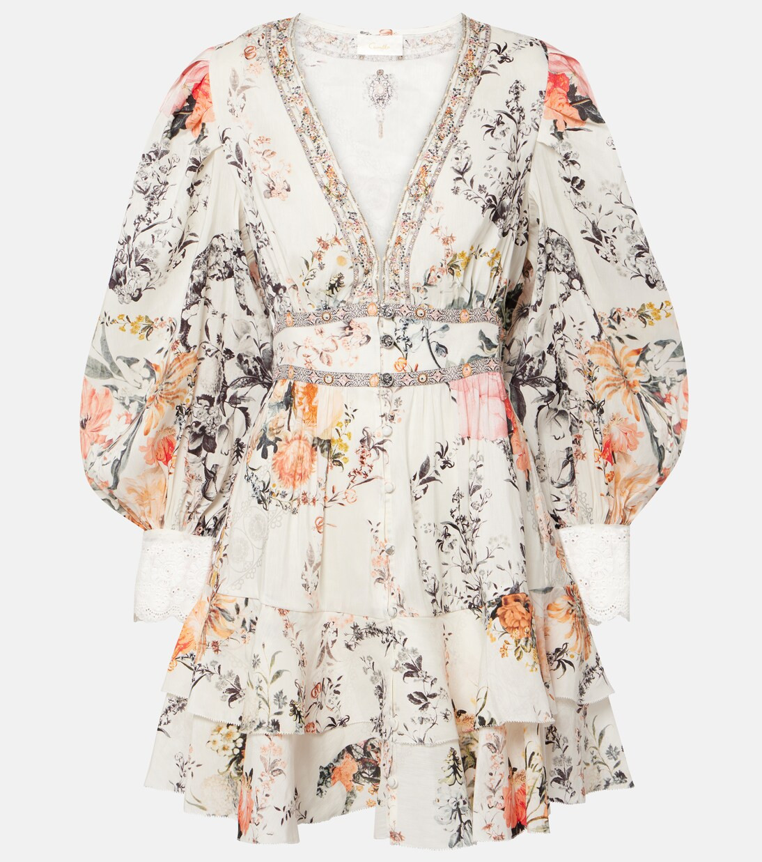 Floral linen and silk minidress | Mytheresa (UK)