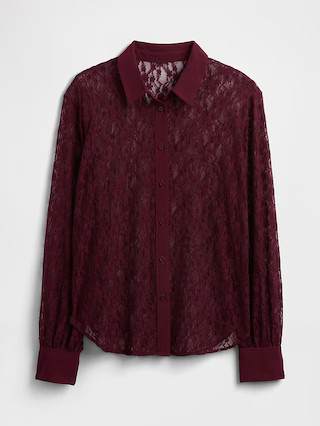 Relaxed Sheer Lace Shirt | Gap Factory