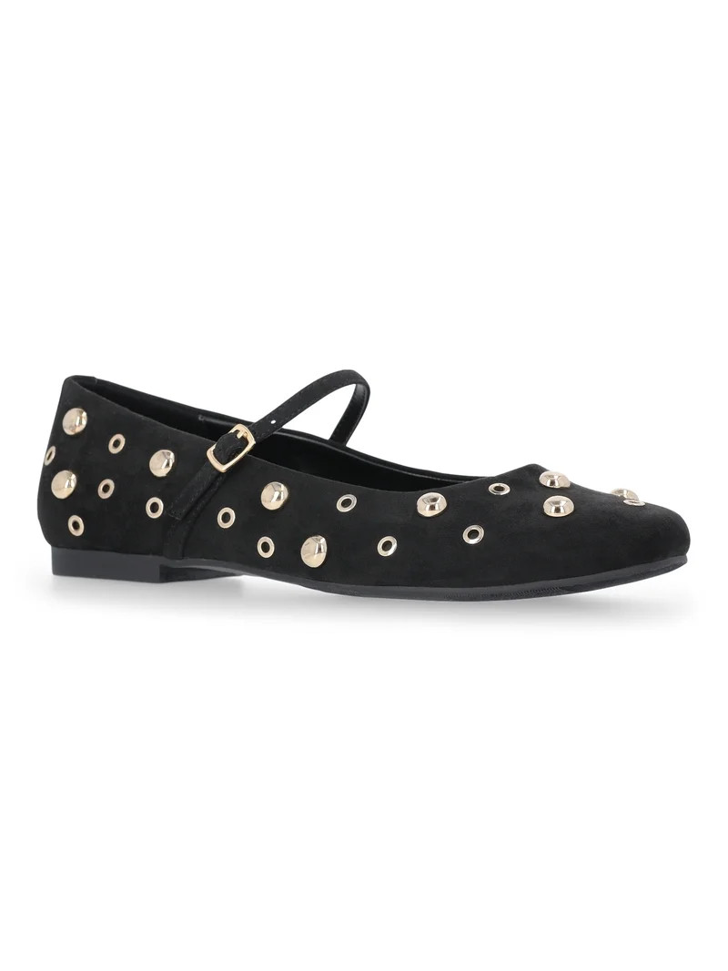 Time and Tru Women's Studded Mary Jane Flats | Walmart (US)