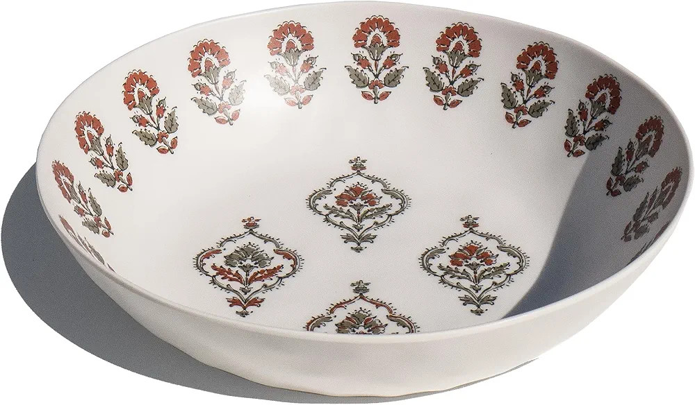 Kashmir newWave Microwave Safe Premium Melamine Low Serving Bowl, 9.1" | Amazon (US)