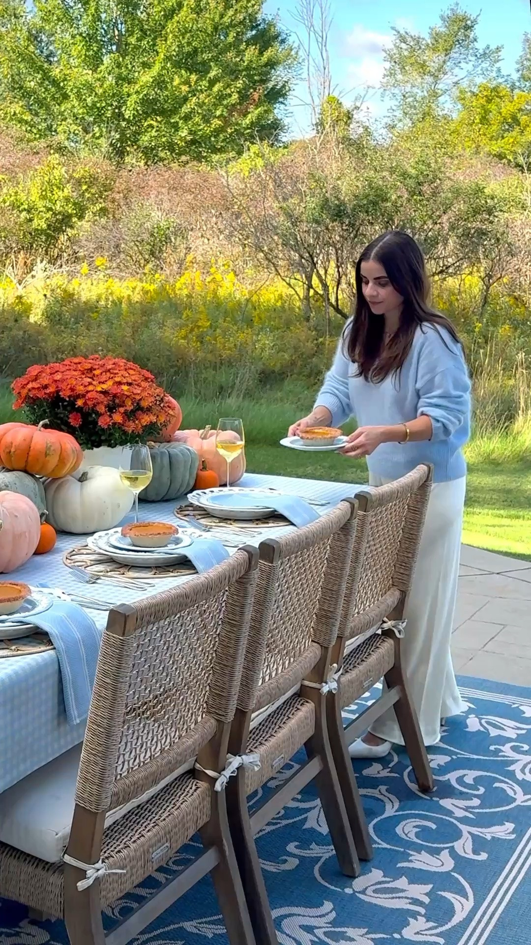 Shop my Heirloom Fall Tablescape featuring Loom and Table! Linked my outfit too 🩵

Fall Tablescape, blue and white home, outdoor dining, Al fresco dining, outdoor tablescape, pumpkin centerpiece, gingham linens, fall decor, outdoor living

#LTKdayinmylife #LTKHome #LTKSeasonal
