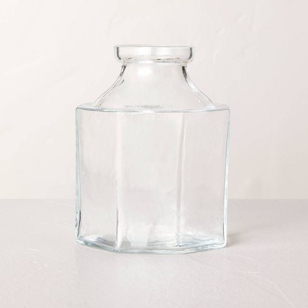 Octagonal Clear Glass Bottle Vase - Hearth & Hand™ with Magnolia | Target