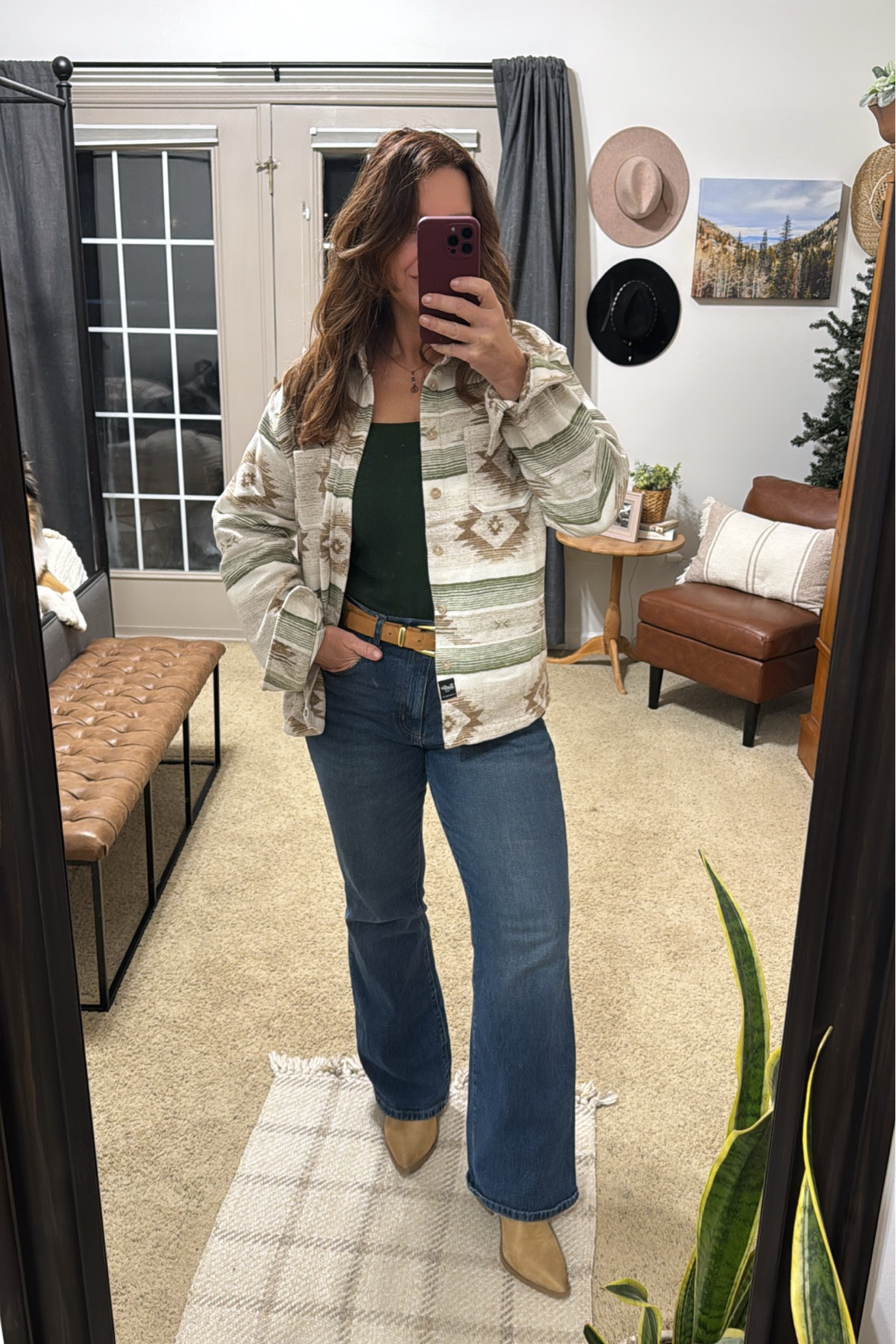 Wearing men’s Aztec shacket, size medium. My suede boots also come in white and suede black - they are TTS. Green bodysuit, size XL for my longer torso  

#LTKMens #LTKCyberWeek #LTKMidsize