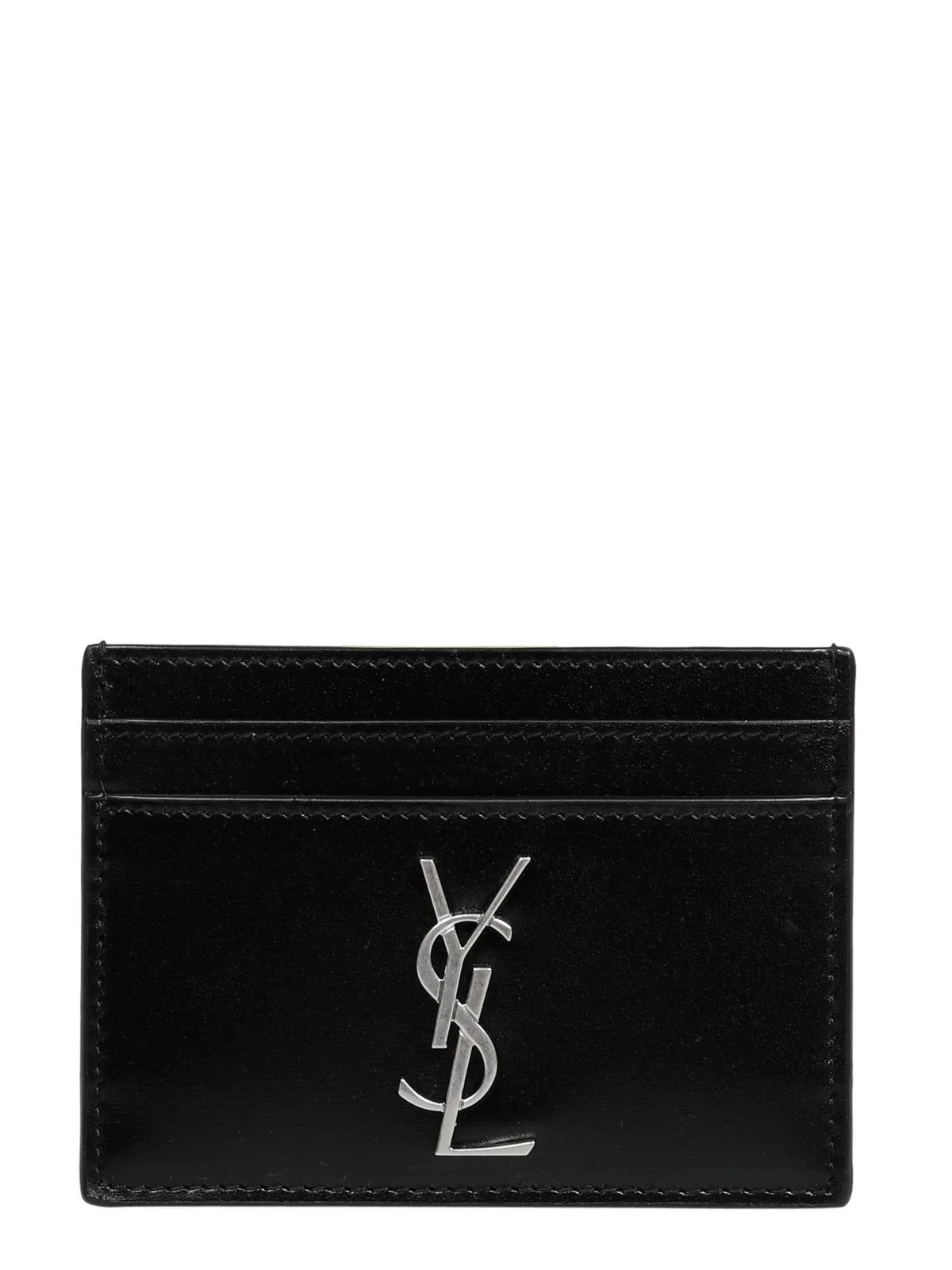 Saint Laurent Cassandre Logo Plaque Cardholder | Cettire Global