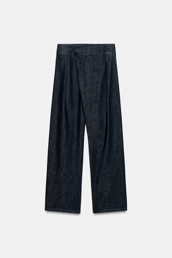 Z1975 HIGH-WAIST CROSSOVER WIDE-LEG JEANS | Zara UK