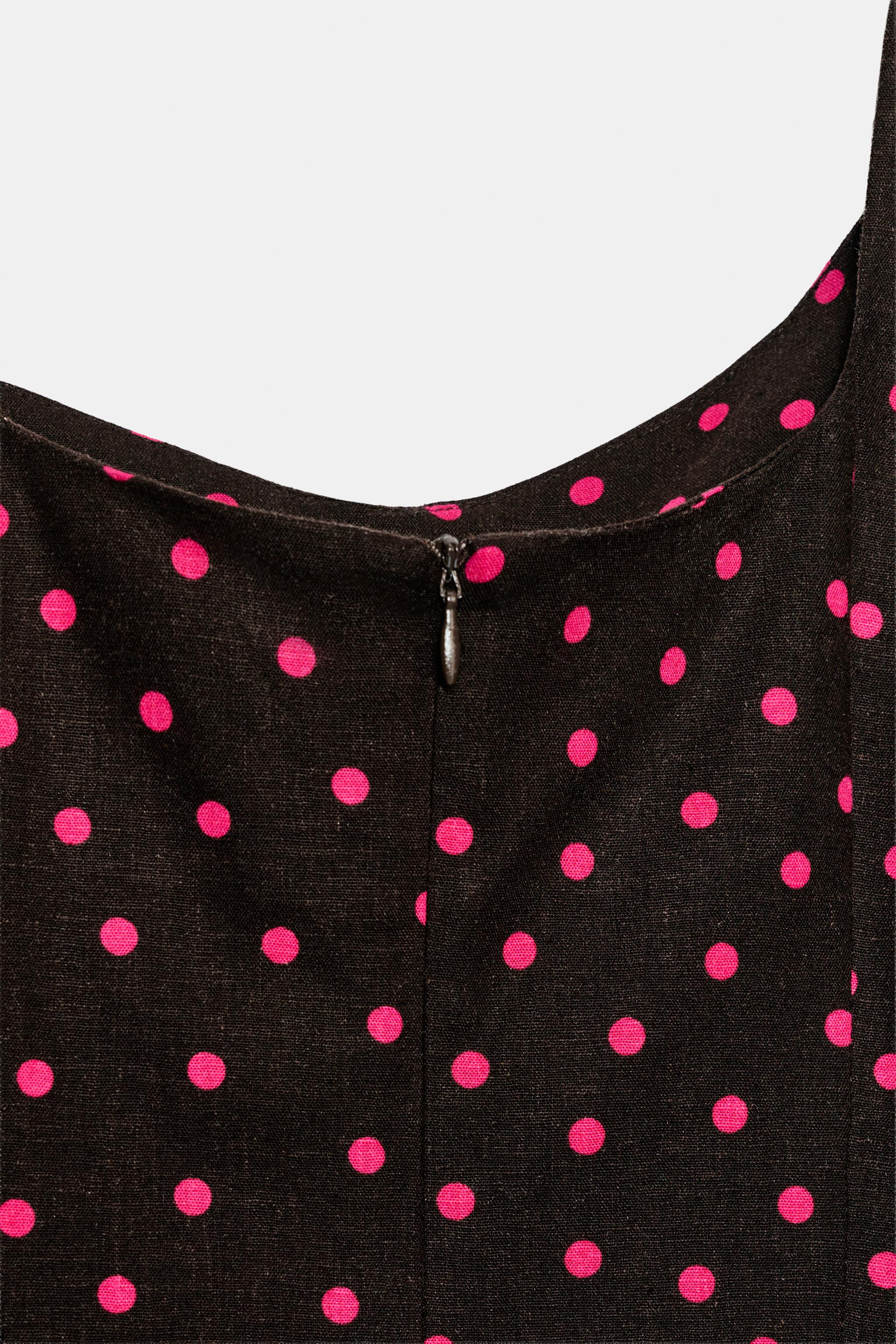 POLKA DOT PUFF SLEEVE DRESS WITH LINEN BLEND | Zara UK
