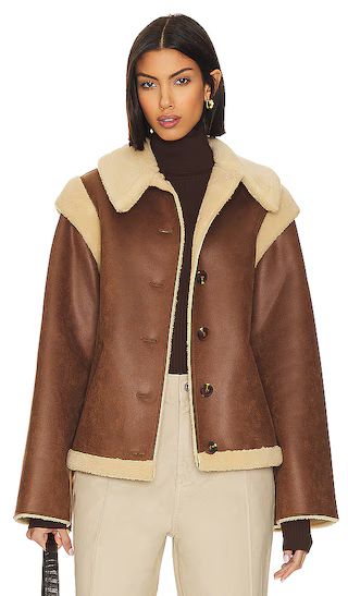 Bona Shearling Jacket in Burnished Brown | Revolve Clothing (Global)