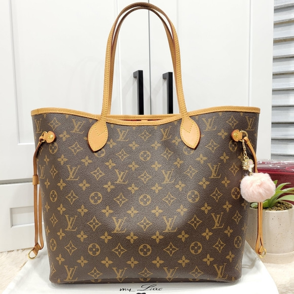 ❤Authentic LV Neverfull Mm Cherry/Cerise Red Monogram Tote Bag | Poshmark