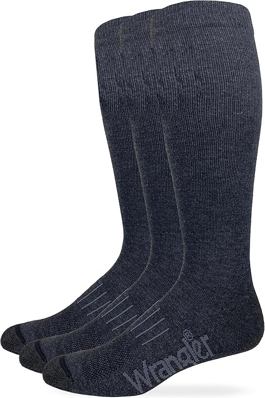 Wrangler Mens Ultra Dri Seamless Toe Western Boot Socks 3 Pair Pack | Amazon (US)