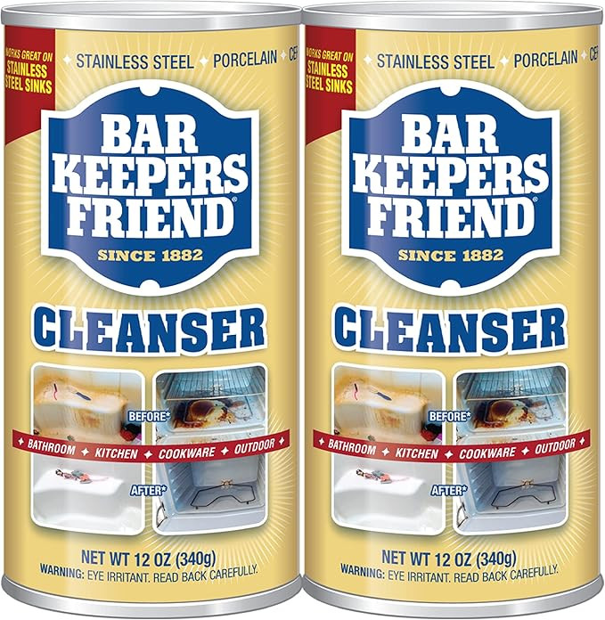Bar Keepers Friend Powder Cleanser (2 x 12 oz) Multipurpose Cleaner, Stain & Rust Remover for Bat... | Amazon (US)