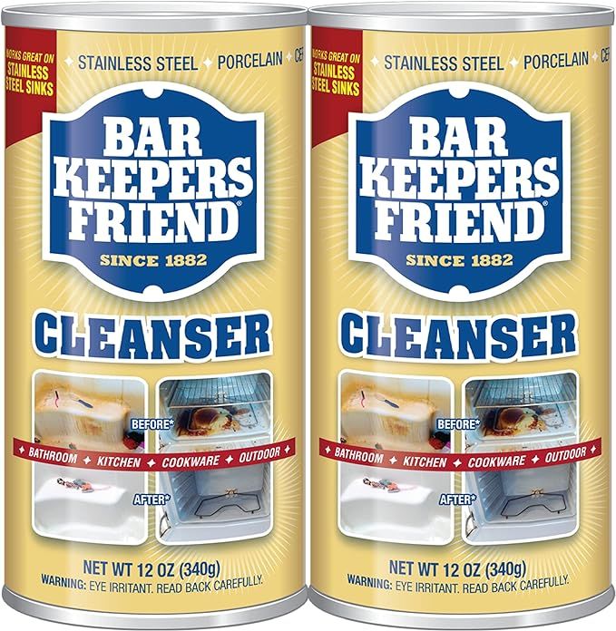 Bar Keepers Friend Powder Cleanser (12 oz) - Multipurpose Cleaner & Stain Remover - Bathroom, Kit... | Amazon (US)
