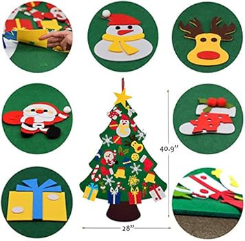 Fayoo DIY Felt Christmas Tree with 30pcs Ornaments, Xmas Gifts for Kids New Year Handmade Christm... | Amazon (US)