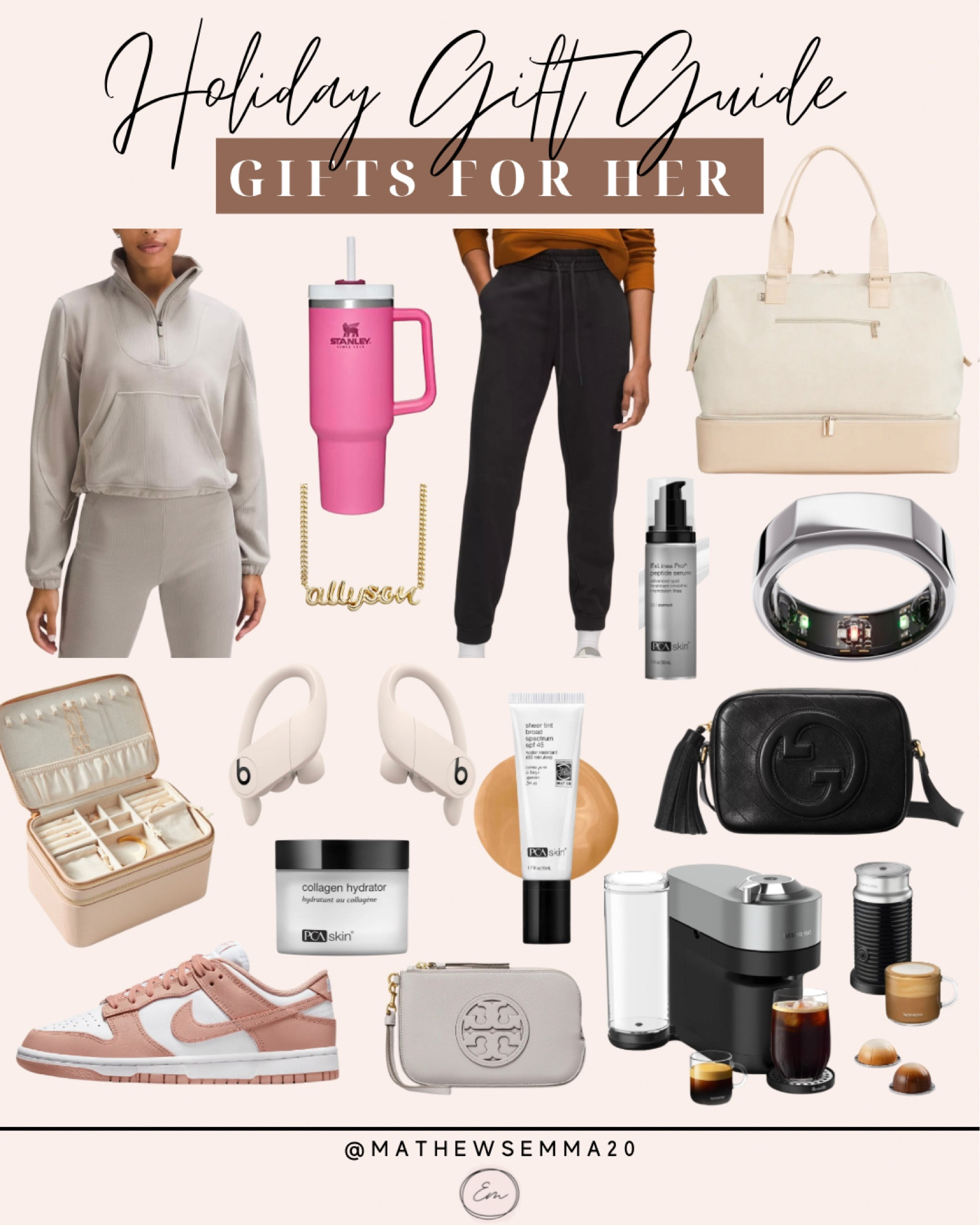 Ultimate Gift Guide
Gifts for her
Christmas
Holiday
Gifts
Girl gifts
Presents
Nespresso
Beis
Travel bag
Gucci
Lululemon
Stanley
Name necklace
PCA Skin
Skincare
Nike
Sneakers
Wristlet
Tory Burch
Oura ring
Joggers
Beats
Headphones
Jewelry case

#LTKGiftGuide #LTKfindsunder100 #LTKsalealert