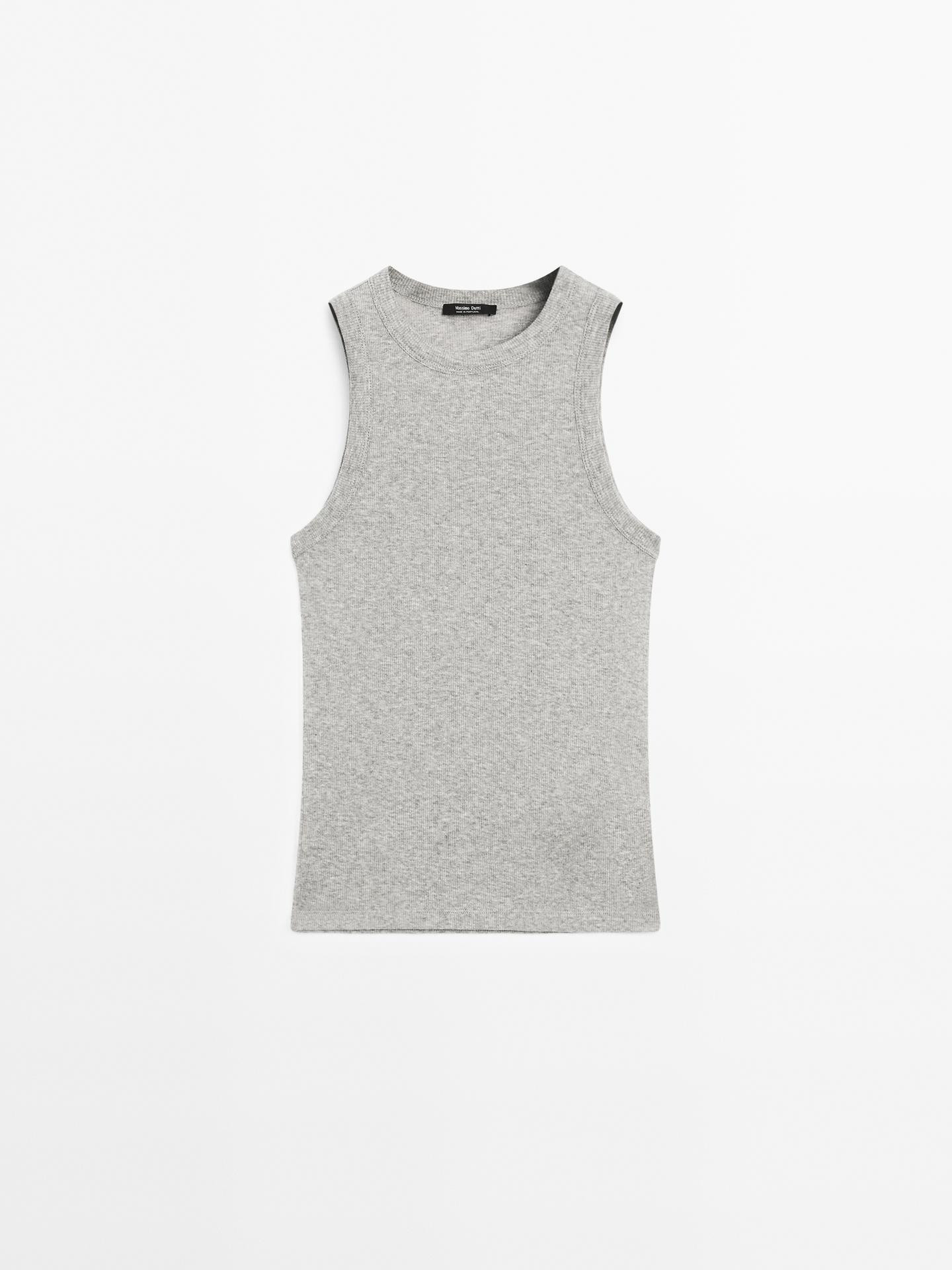 100% cotton halter top | Massimo Dutti UK