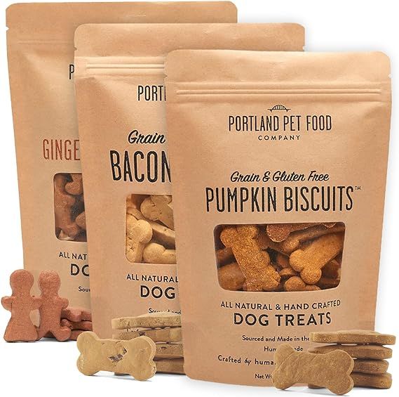 Portland Pet Food Company All-Natural Dog Treat Biscuits Multipack (3 x 5 oz Bags) – Flavor Var... | Amazon (US)