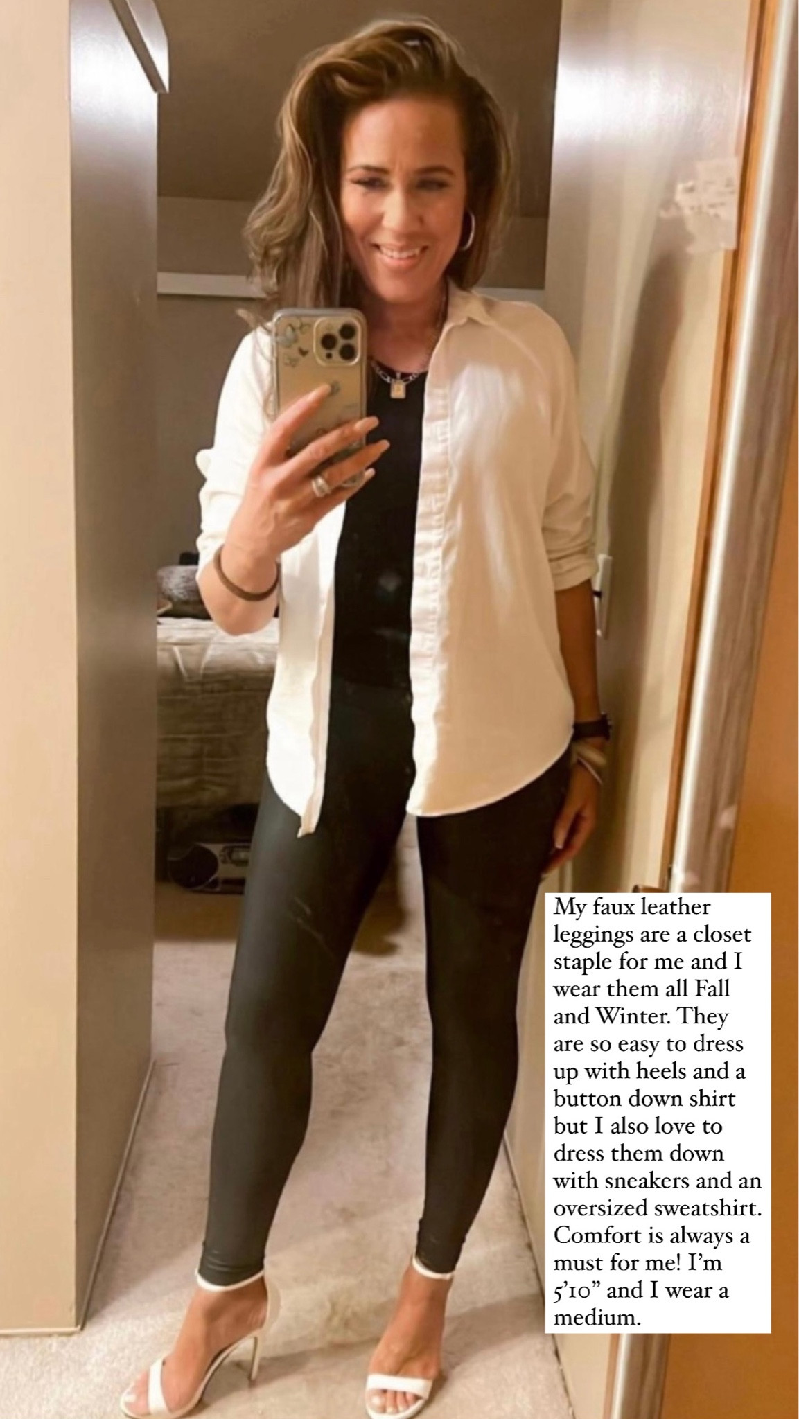 My favorite Spanx faux leather leggings are on sale and still in stock! I’m 5’10” wearing the size medium. A closet staple every woman needs! Date night, faux leather leggings, best leggings that flatter every shape! Ribbed tank, linen shirt, white sandals, date night look, date night inspo, Spanx leggings, gold hoops, initial necklace, NSale, Nordstrom Anniversary Sale, @nordstrom LaidbackLuxeLife

Tank: S
Shirt: S
Leggings: M
Sandals: Run TTS

Follow me for more fashion finds, beauty faves, lifestyle, home decor, sales and more! So glad you’re here!! XO, Karma

NSALE, Nordstrom Anniversary Sale 2023, NSALE 2023, 2023, NSALE picks, NSALE find, best of NSALE

#LTKxNSale #LTKunder100 #LTKsalealert