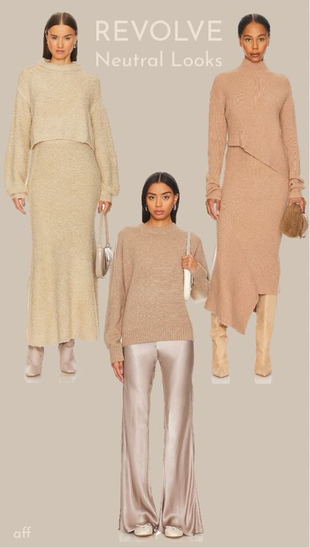 Best Neutral Looks from Revolve for winter! Linking some other beautiful options, too!
………………
wide leg trousers, wide leg pants, revolve trousers, revolve pants, drape sweater, chocolate sweater, dressy sweater, revolve sweater, satin trousers, silk trousers, satin pants, silk pants, revolve new arrivals, revolve shoes, revolve boots, raye Pia boots, cream boots, bone boots, knit maxi skirt, sweater skirt, matching skirt set, sweater set, revolve skirt, revolve sweater, mock neck sweater, tan sweater, cream sweater, brown sweater, grey ven Leland sweater, sam Edelman meadow ballet slippers, cream ballet slippers, leather ballet slippers, fall trends, fall looks, winter trends, winter shoes, winter looks, Annie bing Sydney sweater, Annie bing sweater, favorite daughter pants, favorite daughter the favorite pants, Sophie rue easy crew sweater, best sweaters, gifts for her, gifts for college girls, gifts for women, gifts for fashionista, gifts for fashion lovers, neutral outfit, neutral look, tall boots, booties, western boots, tan boots, skirt with boots 

#LTKHolidaySale #LTKHoliday #LTKworkwear