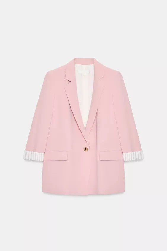 BLAZER WITH ROLLED-UP PRINTED CUFFS | Zara US