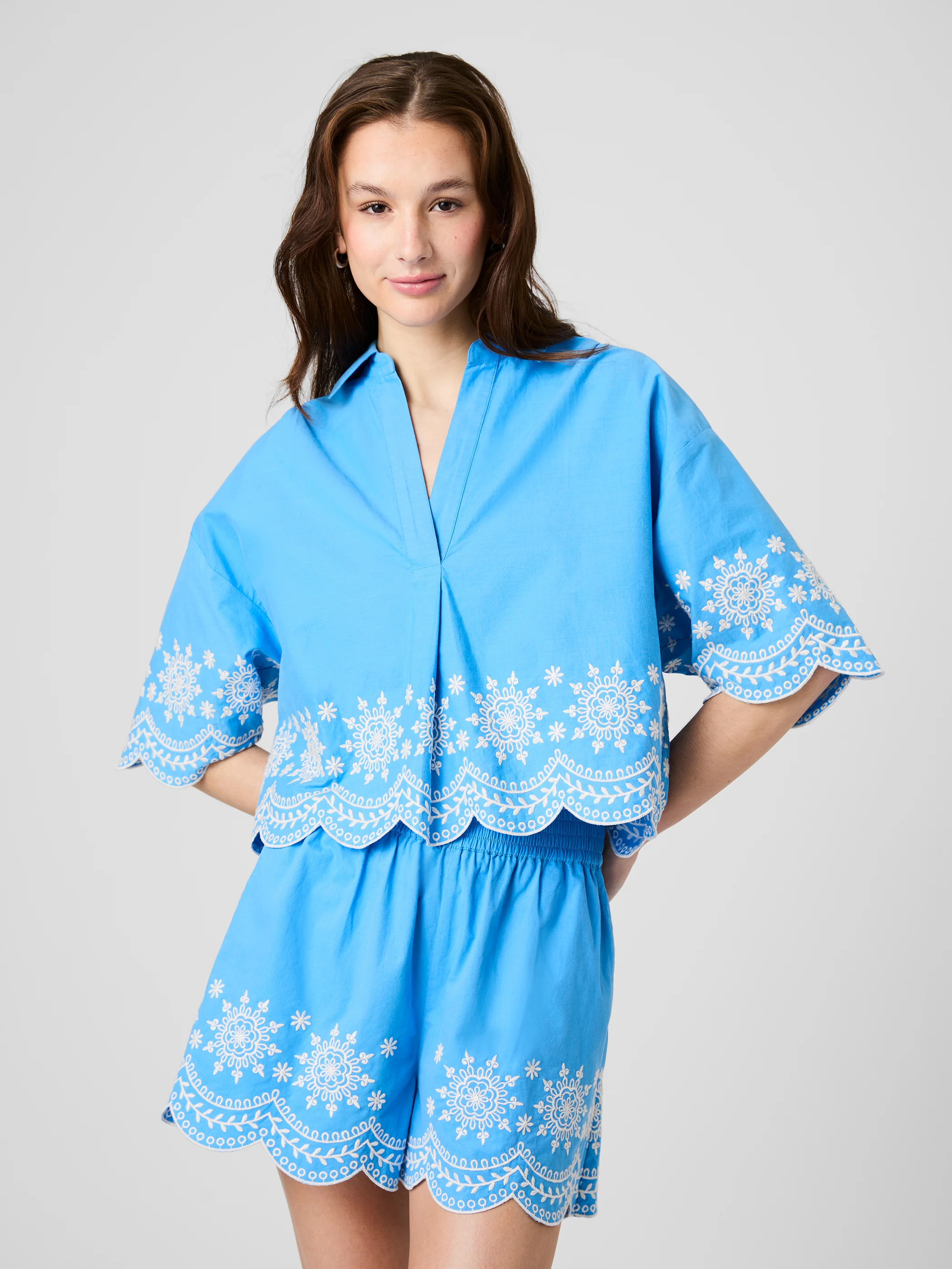 ALISSA COTTON EMBROIDERED POPOVER | French Connection (US)
