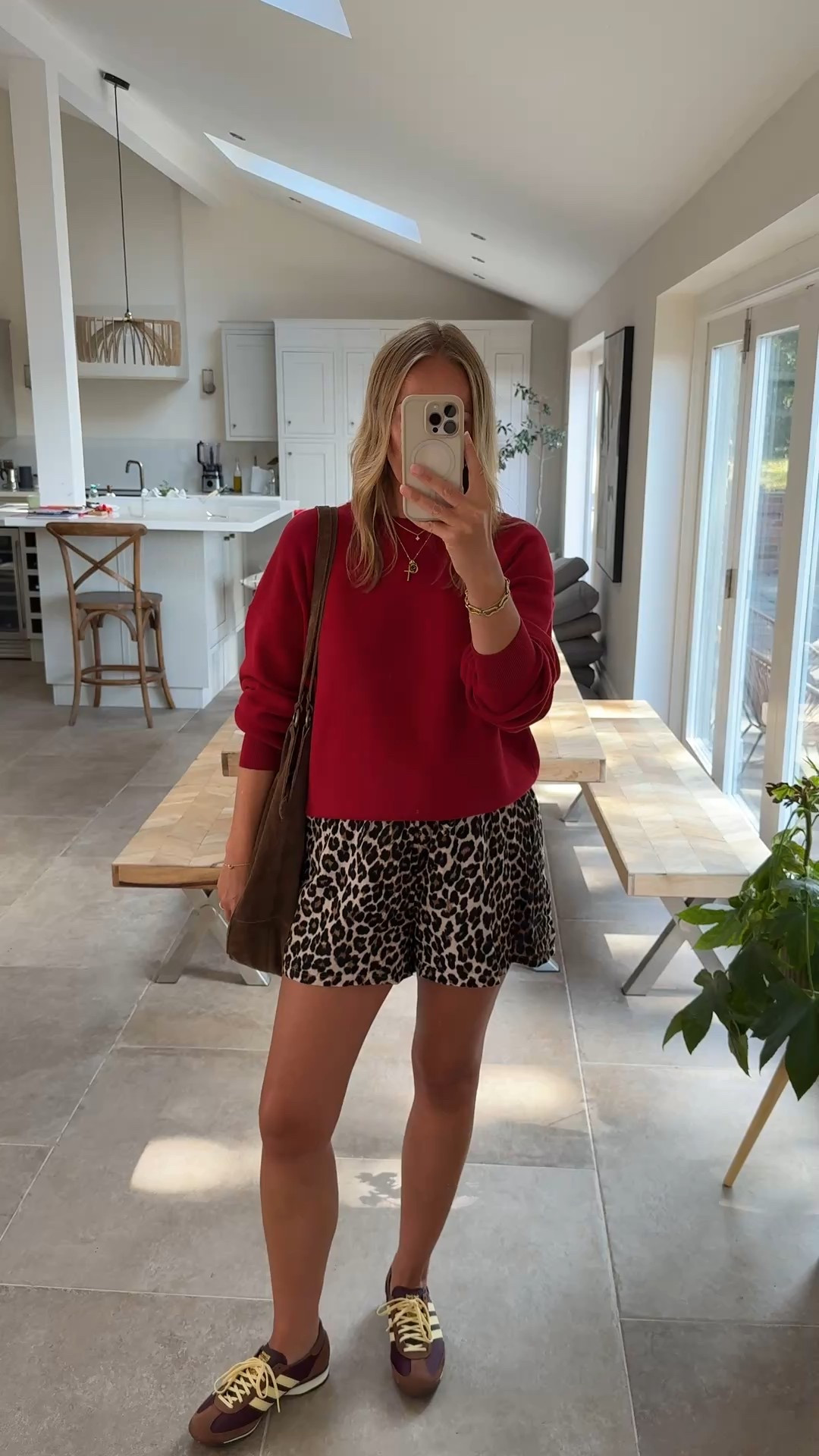 Bank holiday outfit … 

Off duty 
In leopard shorts ( from the co ord I recommended earlier in the year) 
Size large - loose roomy fit 
Red 100% cotton knitted sweater 
Size large - relaxed fit 

Knitwear 
Transitional outfit 

#LTKfamily #LTKsummer #LTKautumn