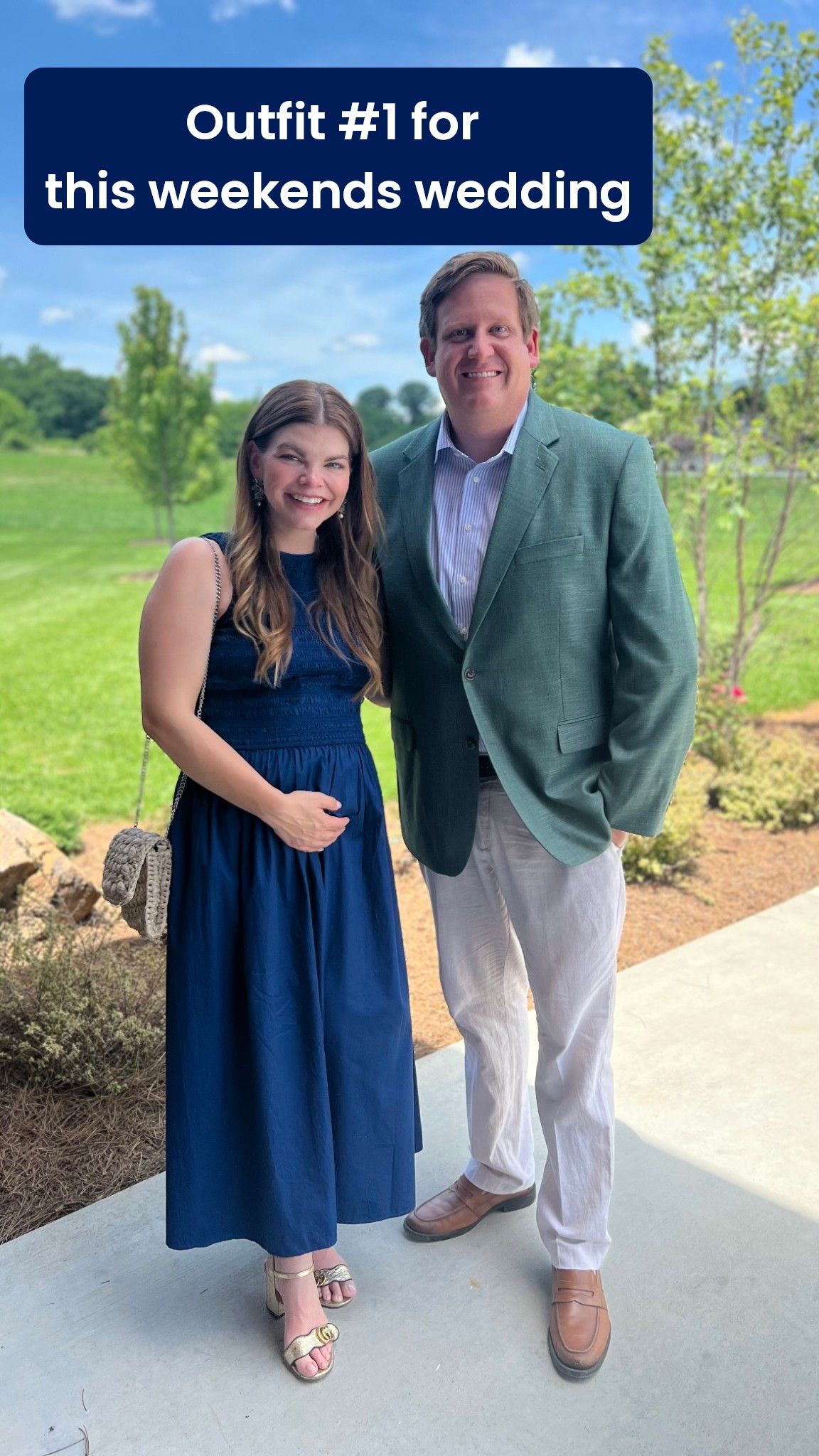 Outfit details for our first look at this weekends wedding. Beautiful quality dress and so bump friendly with the smocking. No bra needed. I’m in a medium at 23 weeks pregnant. 



#LTKSummerEdit #LTKWedding #LTKBump