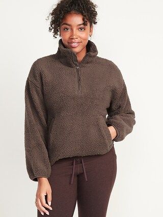 Cozy Sherpa Half-Zip Pullover Sweater for Women | Old Navy (US)